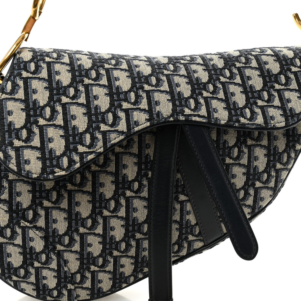 Christian Dior Oblique Saddle Bag Blue