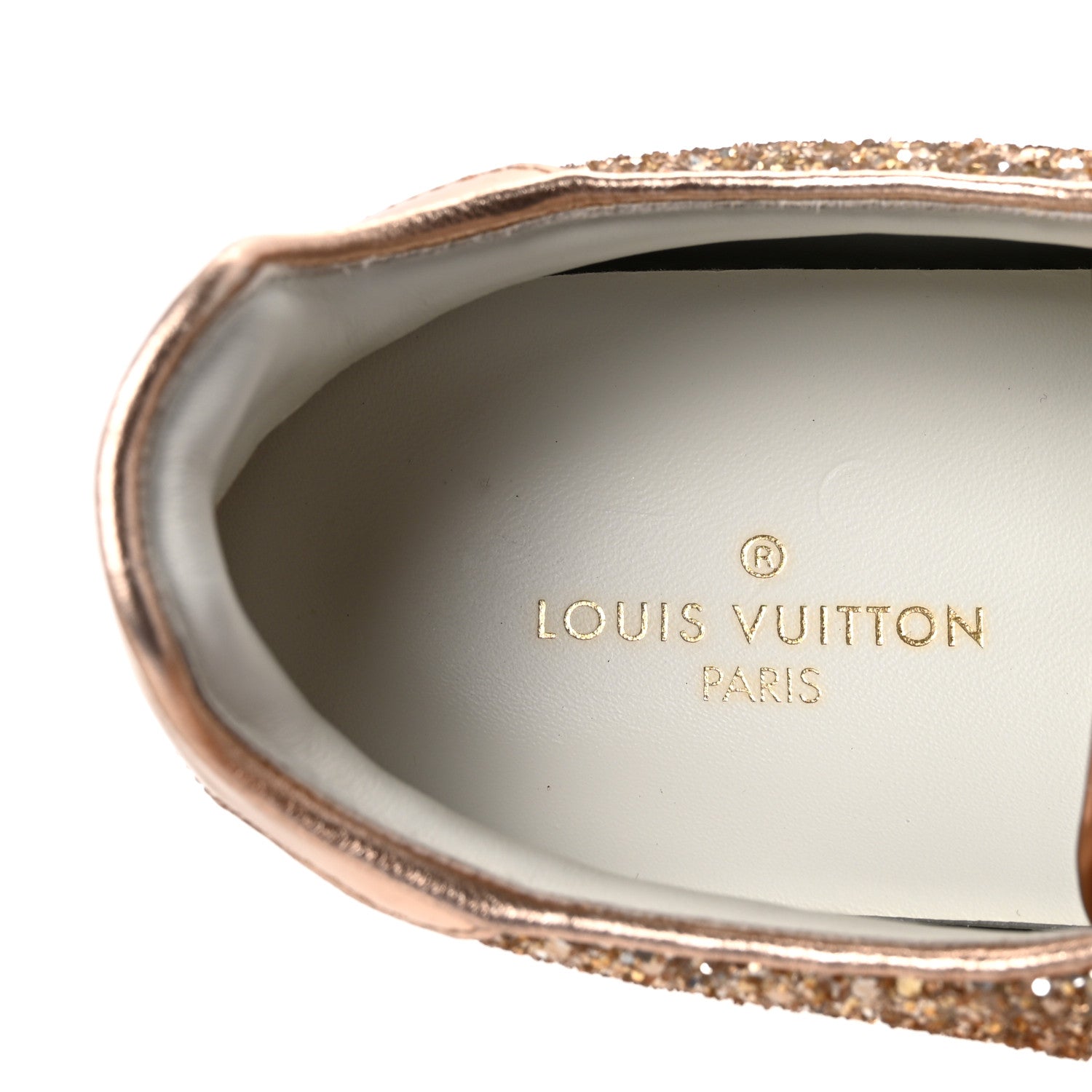 Louis Vuitton Metallic Glitter Frontrow Sneakers 37 Rose Gold