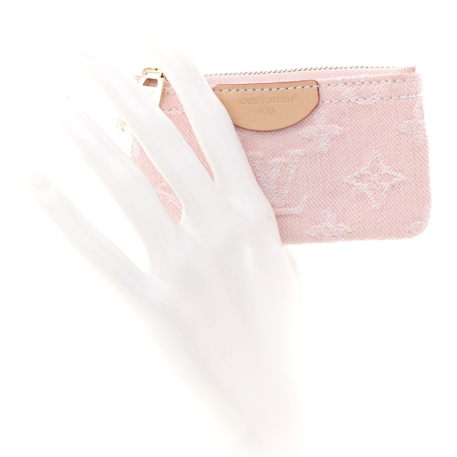 Louis Vuitton Monogram Denim Key Pouch Washed Pink
