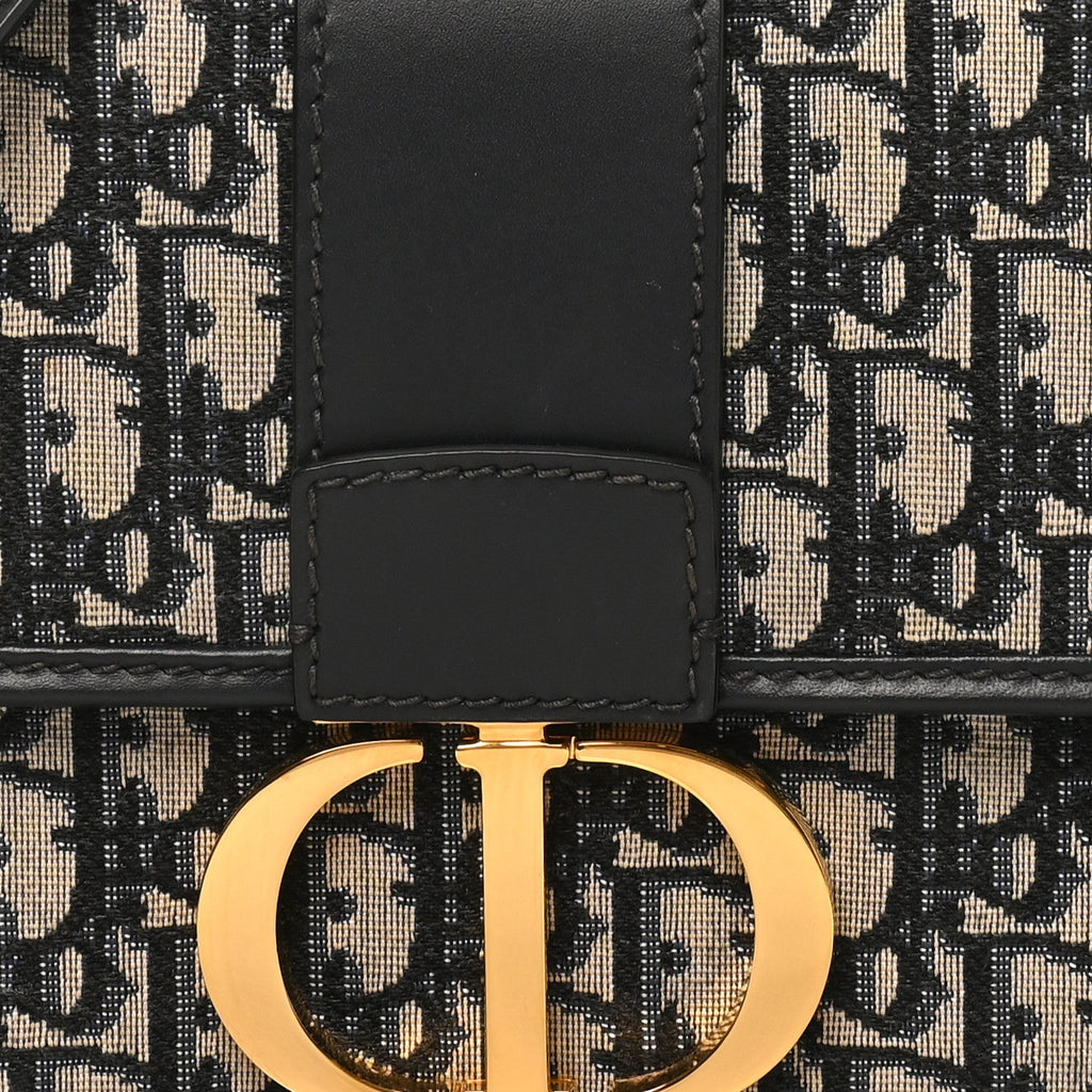Christian Dior Oblique 30 Montaigne Flap Bag Blue