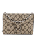 Gucci GG Supreme Monogram Mini Dionysus Chain Wallet Beige Taupe