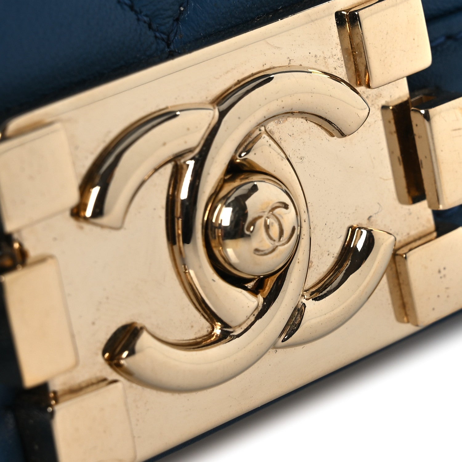 Chanel Calfskin Chevron Quilted Small Boy Flap Blue