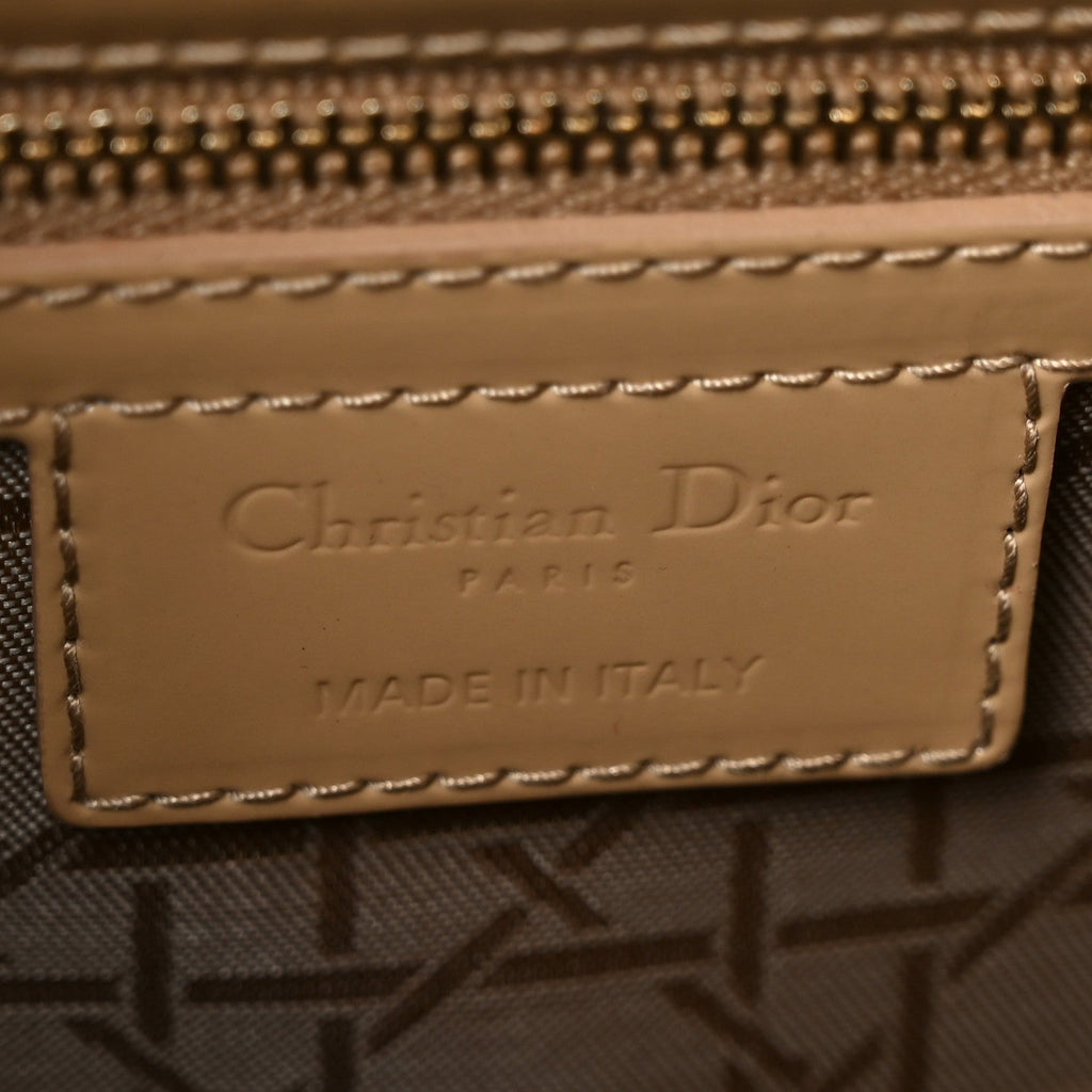 Christian Dior Patent Cannage Large Lady Dior Beige