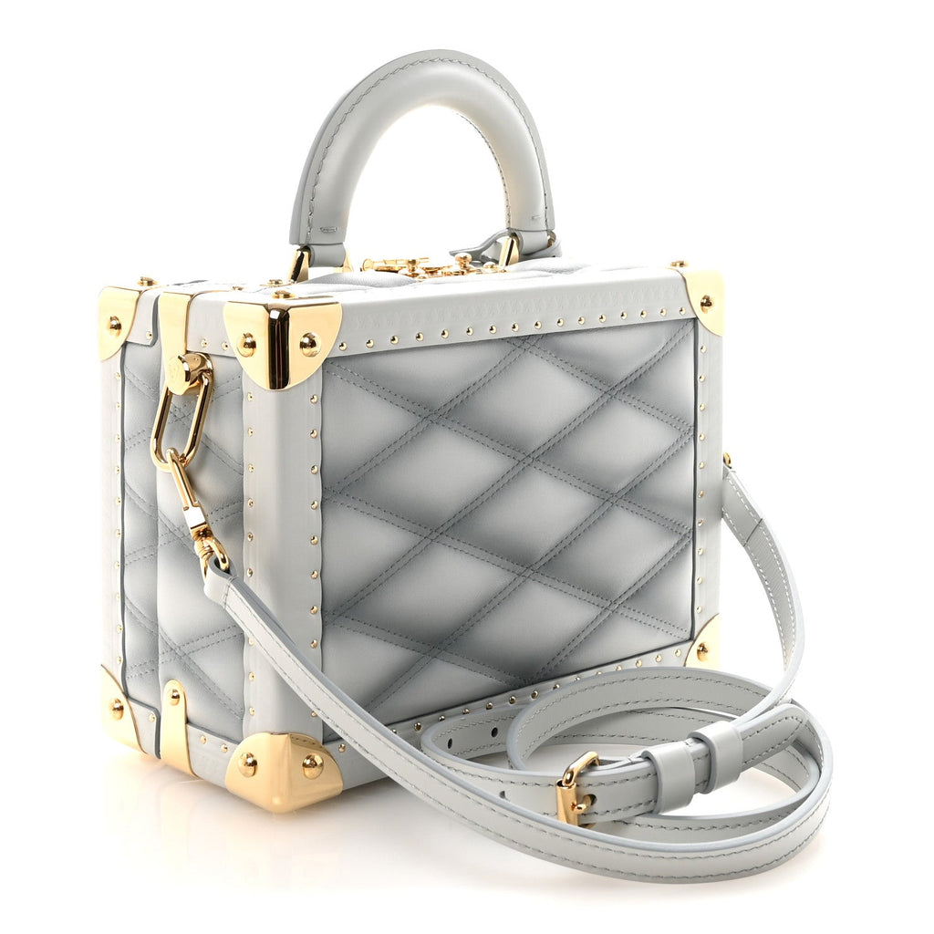Louis Vuitton Lambskin Malletage Petite Valise Palazzo Ecume