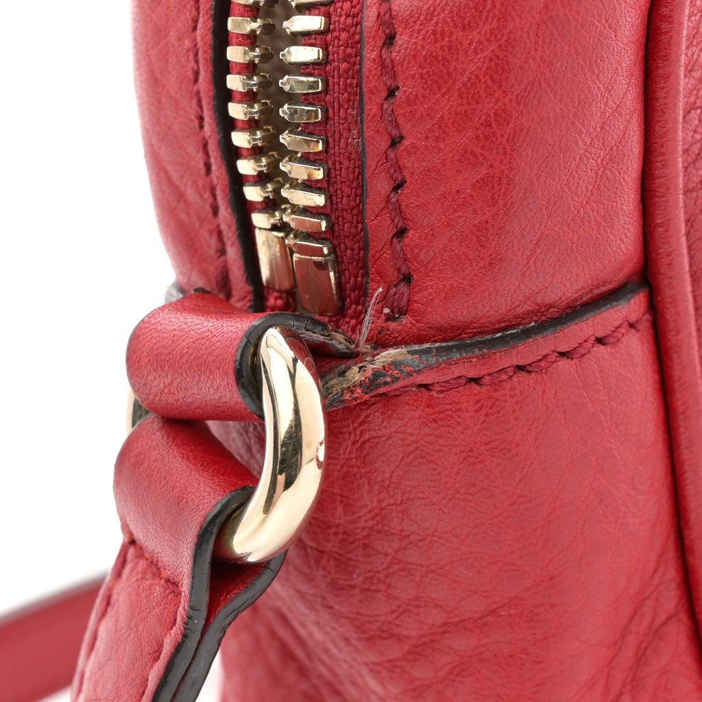 Gucci Pebbled Calfskin Small Soho Disco Bag Vibrant Red