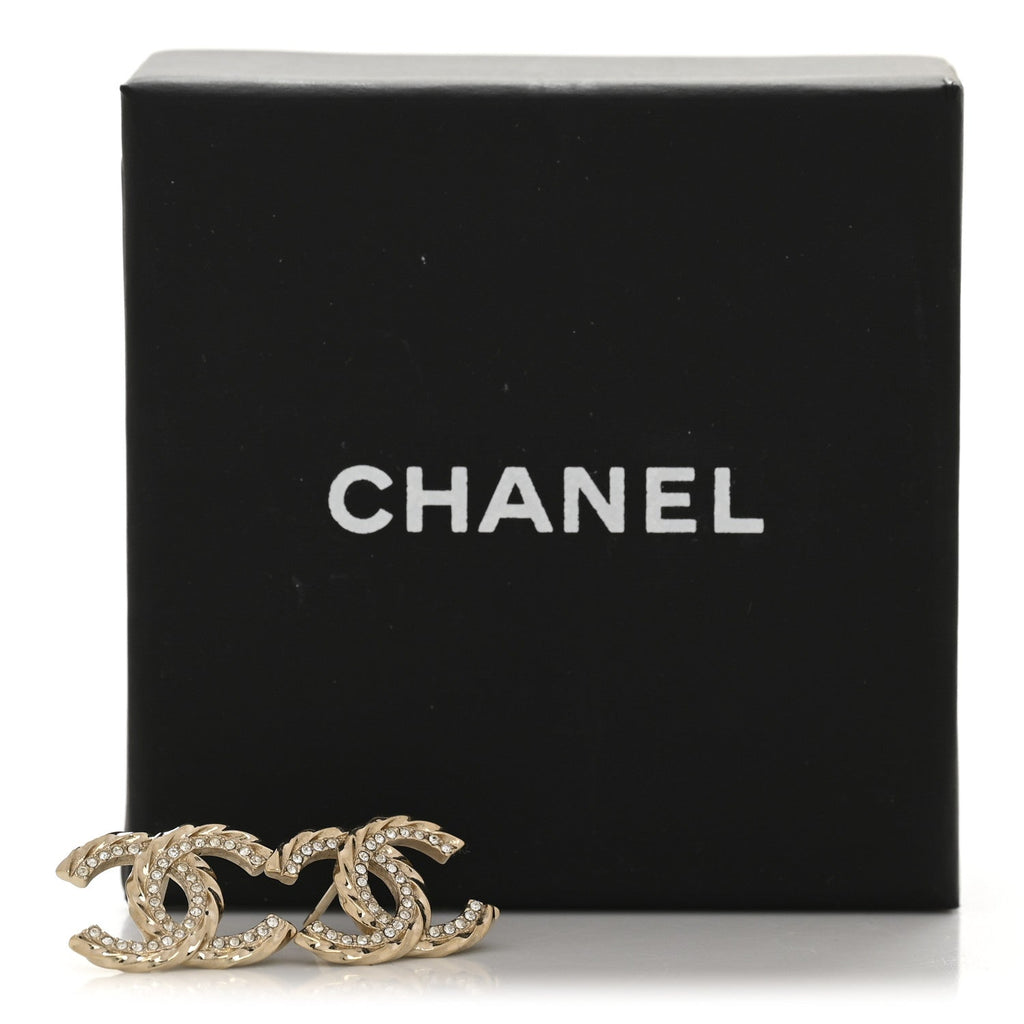 Crystal CC Earrings Gold