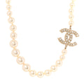 Pearl CC 100th Anniversary Necklace Light Gold