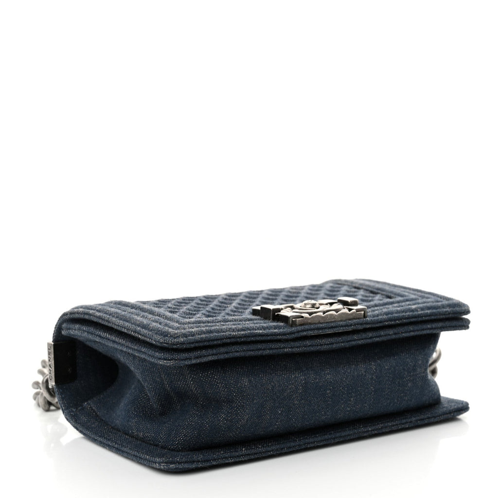Chanel Denim Embossed Small Boy Flap Blue
