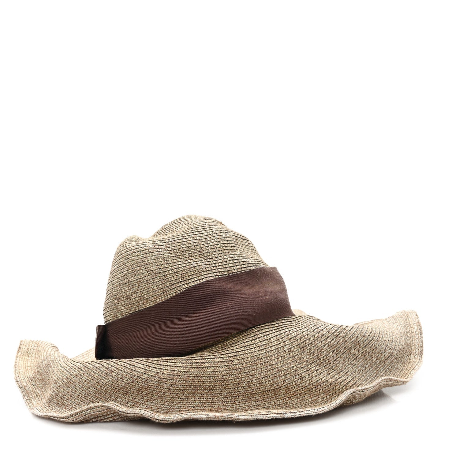 Gucci Paper Blend Wide Brim Hat S Brown