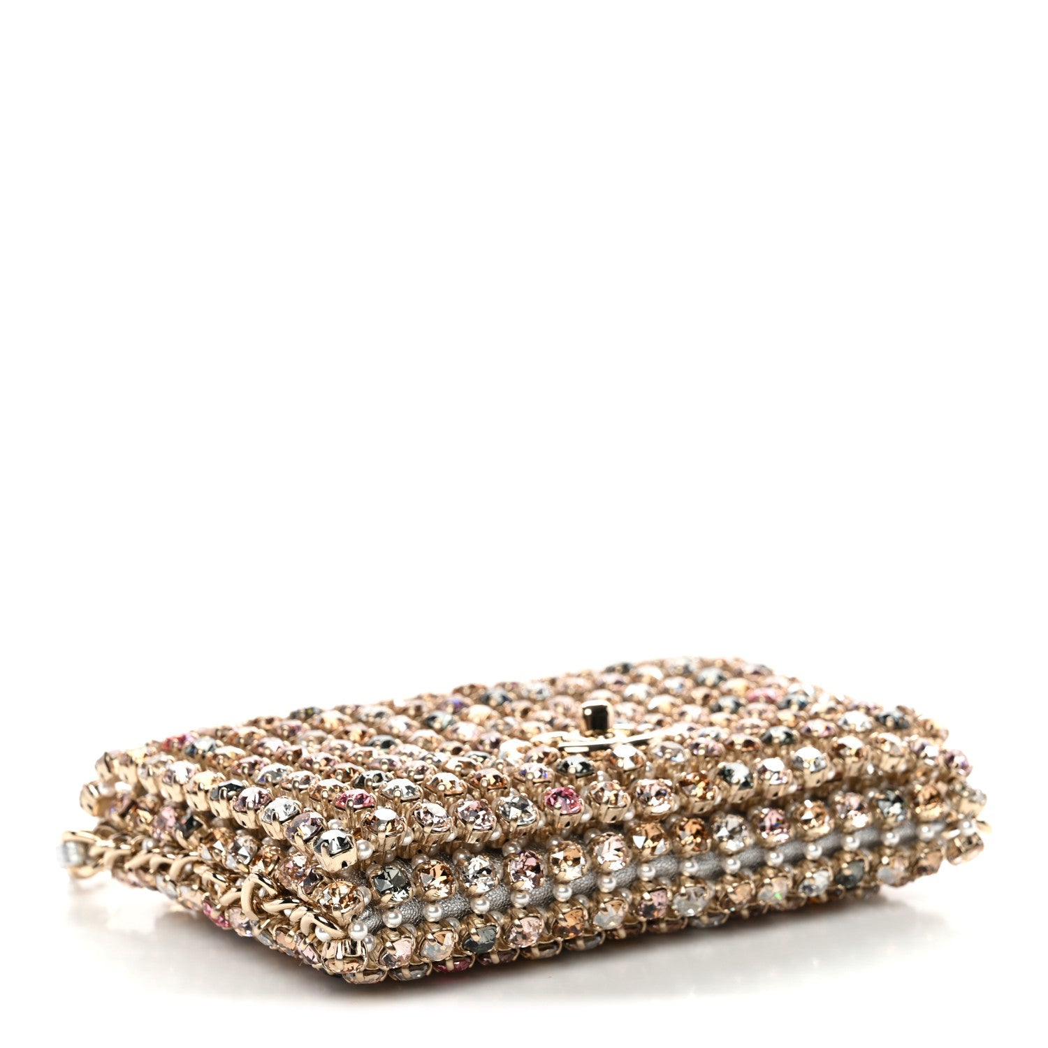 Chanel Metal Pearl Minaudiere CC Mini Evening Bag Multicolor