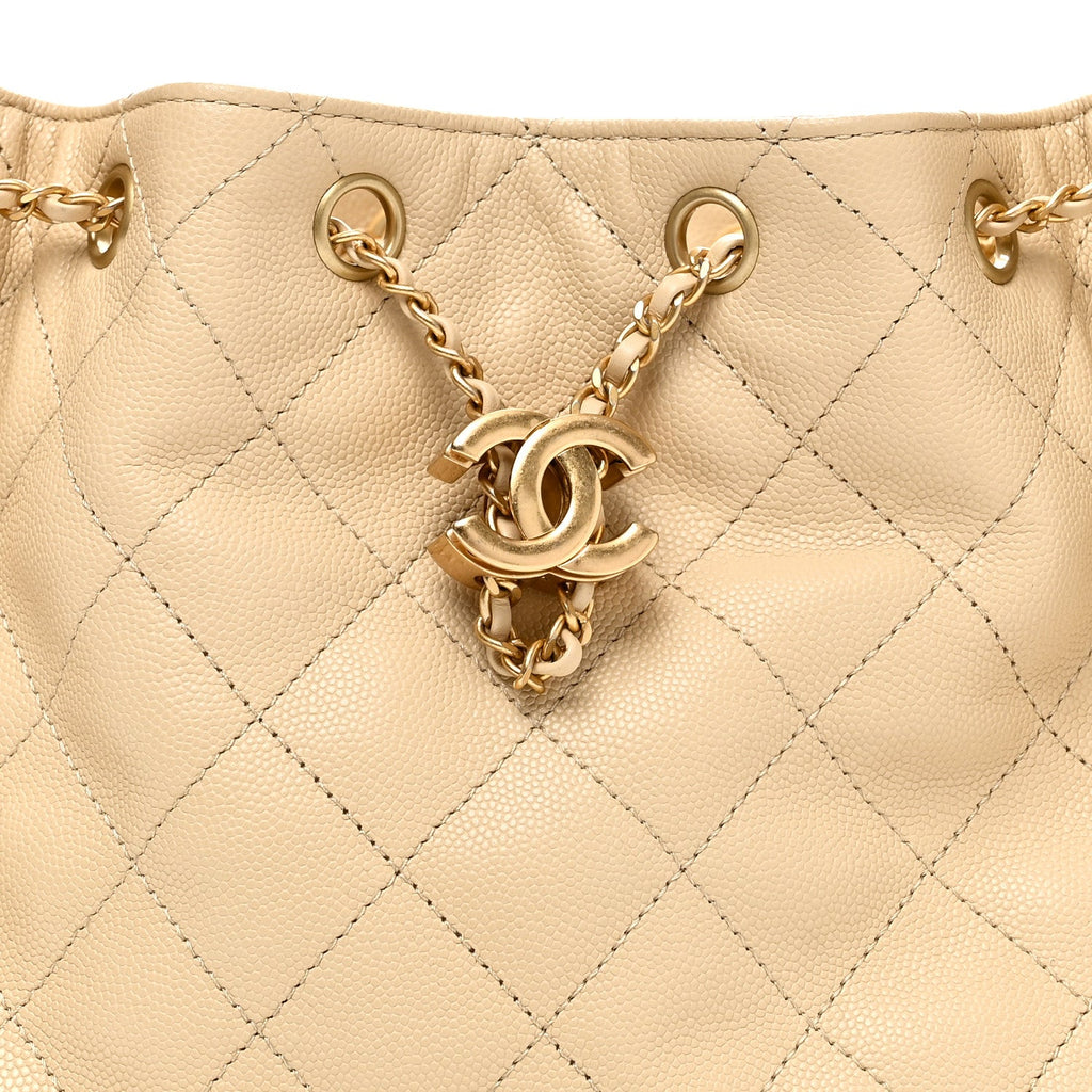 Chanel Caviar Quilted Small Chanel 25 Handbag Light Beige