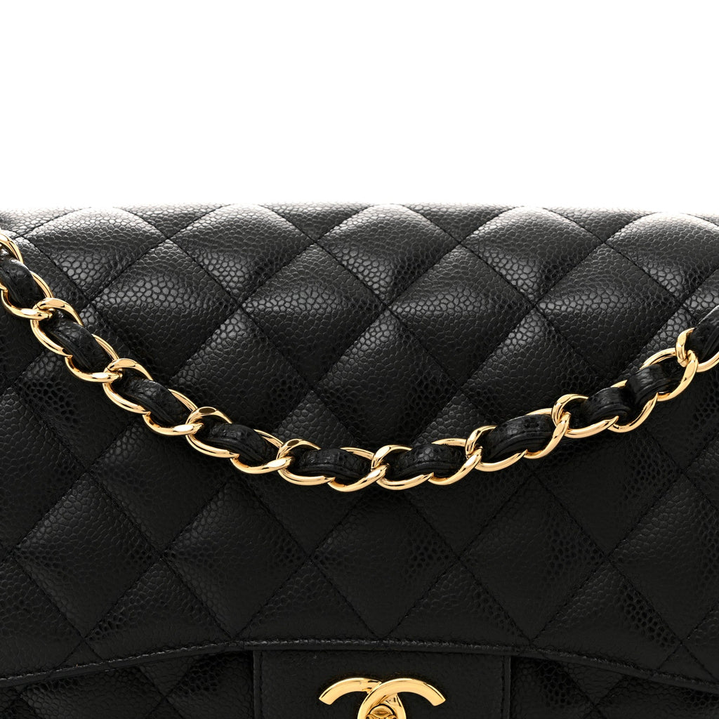 Chanel Caviar Quilted Jumbo Double Flap Black