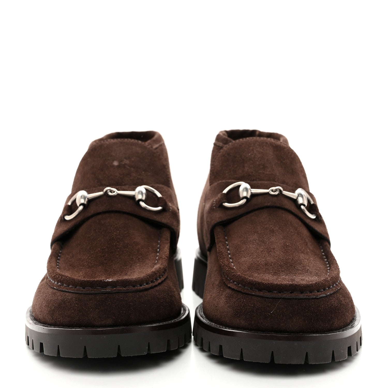 Gucci Suede Mens Horsebit Ankle Boots 8 Dark Brown