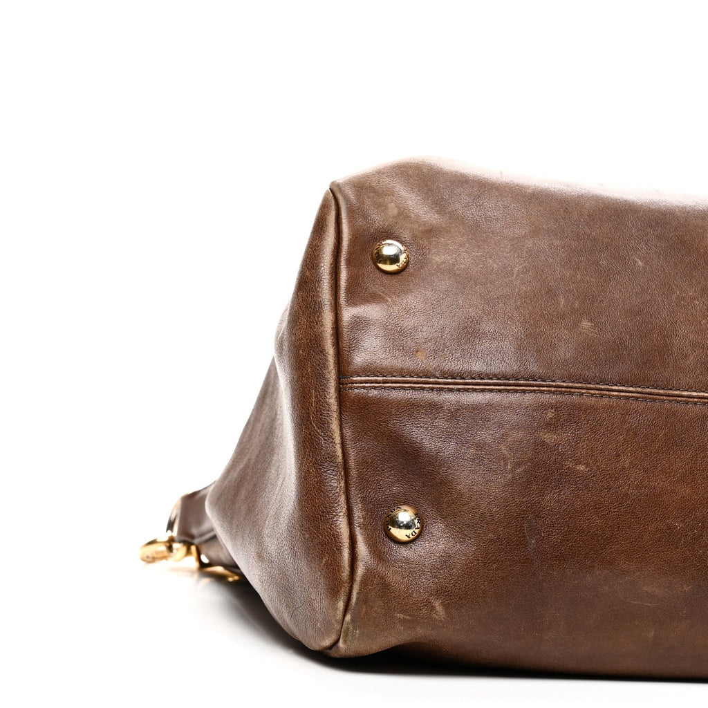 Prada Soft Calf Shopping Tote Brown
