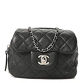 Chanel Lambskin Stitched New Mini Flap Black