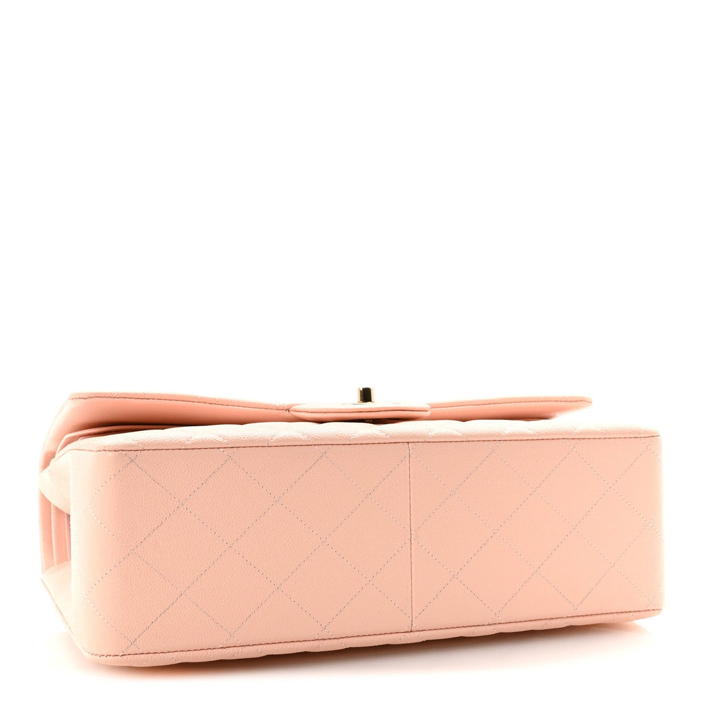 Chanel Caviar Quilted Jumbo Double Flap Light Pink
