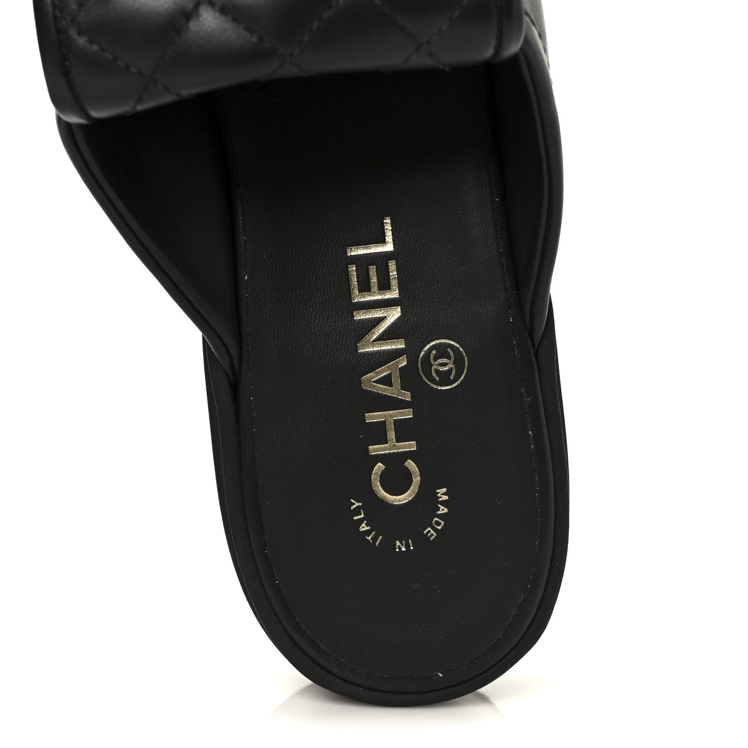 Lambskin Quilted CC Turnlock Mules 40 Black