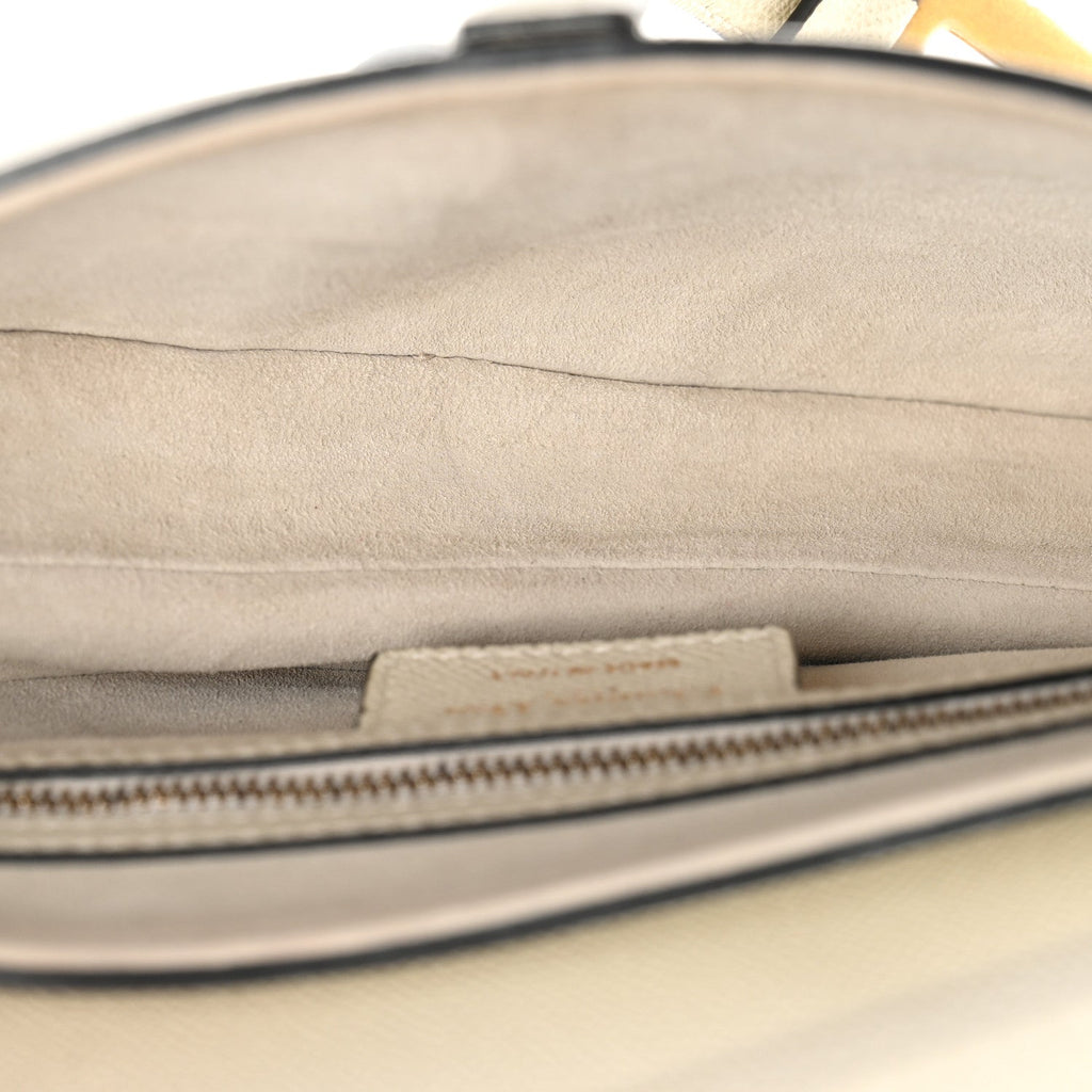 Christian Dior Grained Calfskin Saddle Bag White