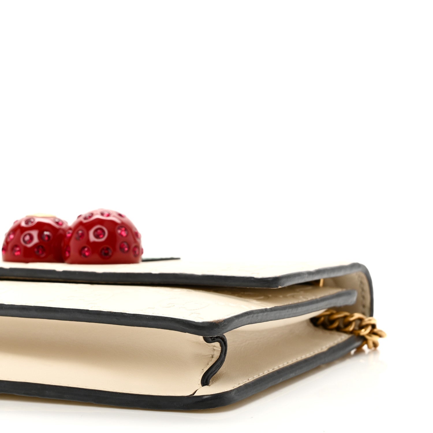 Gucci Guccissima Mini Cherry Chain Bag White