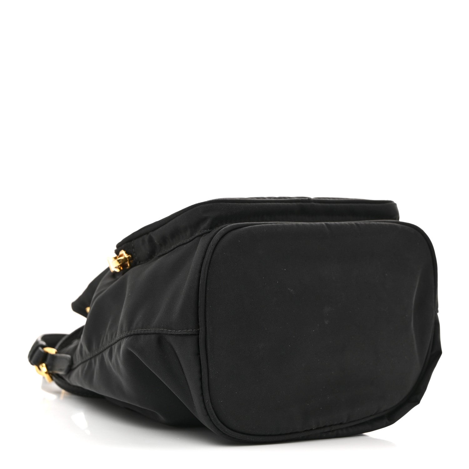 Prada Saffiano Tessuto Nylon Mini Bucket Crossbody Bag Black