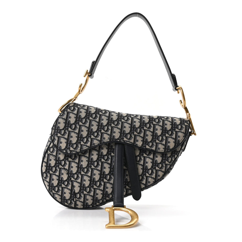 Christian Dior Oblique Saddle Bag Blue