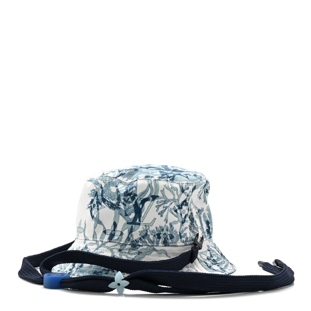 Louis Vuitton Cotton LV Play Monogram Aquagarden Reversible Bucket Hat Blue