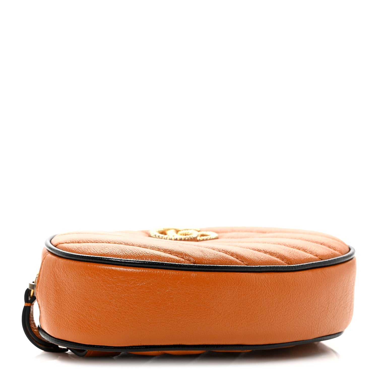 Gucci Vintage Effect Calfskin Matelasse Diagonal Torchon GG Marmont Belt Bag 95 38 Cognac