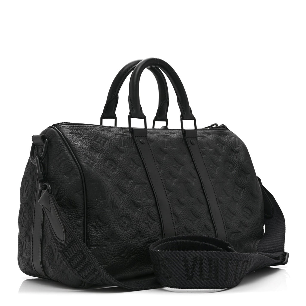 Louis Vuitton Monogram Taurillon Keepall Bandouliere 35 Black