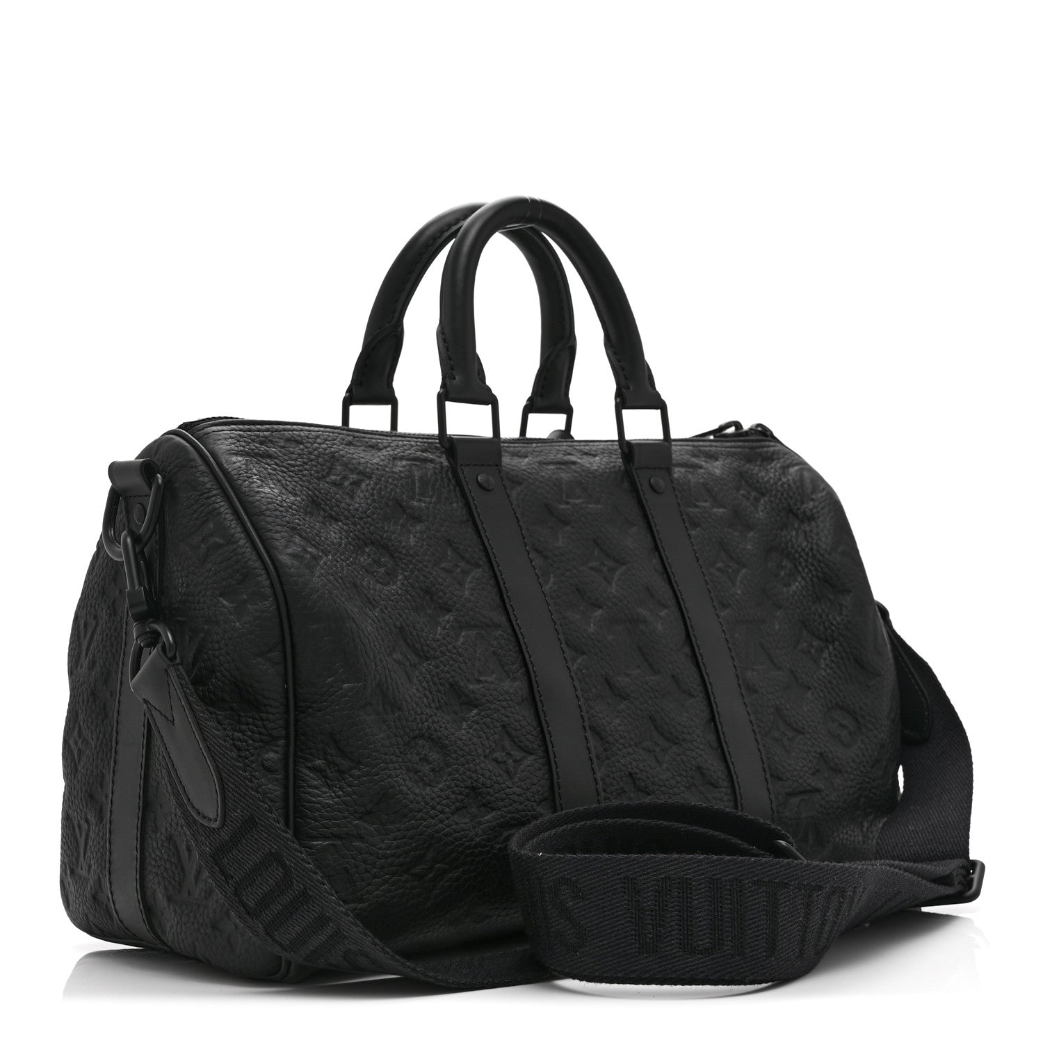 Louis Vuitton Monogram Taurillon Keepall Bandouliere 35 Black