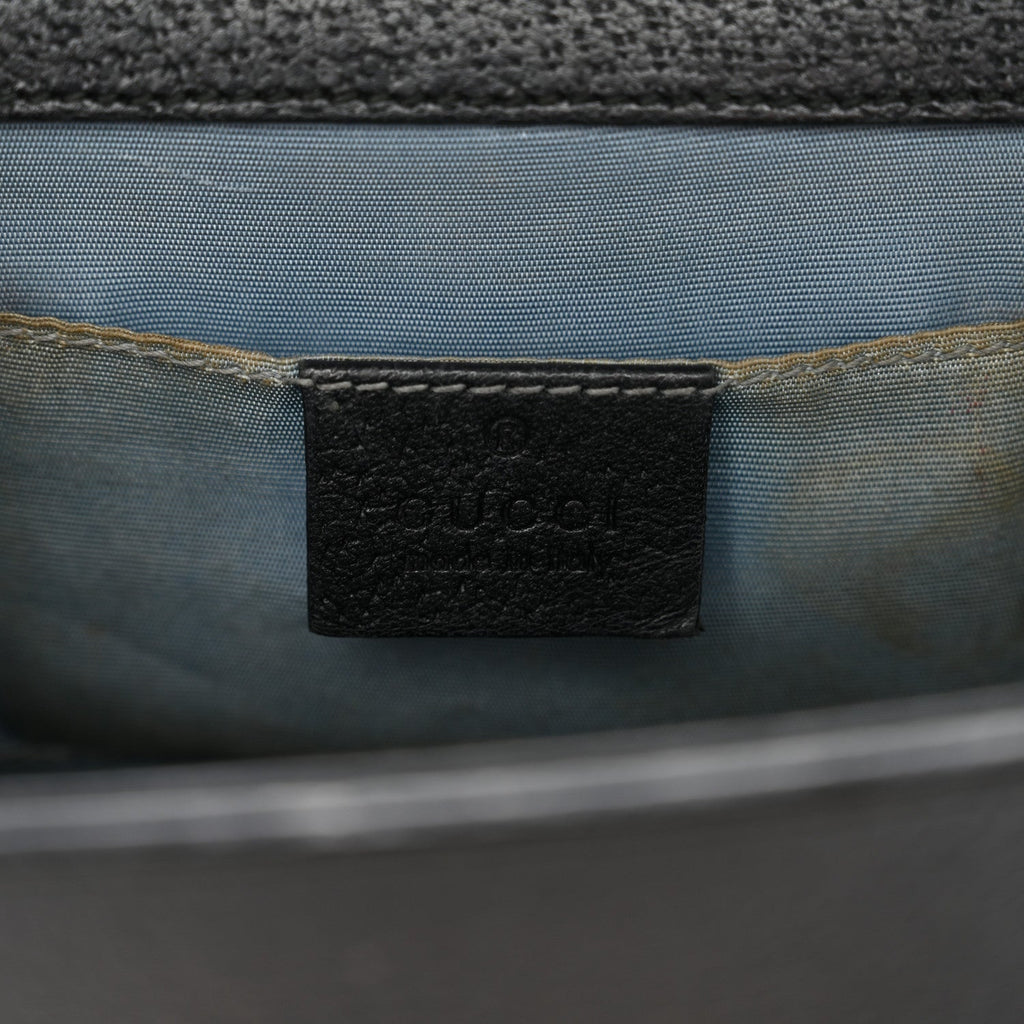Gucci Grained Calfskin Bee Star Small Padlock Shoulder Bag Black