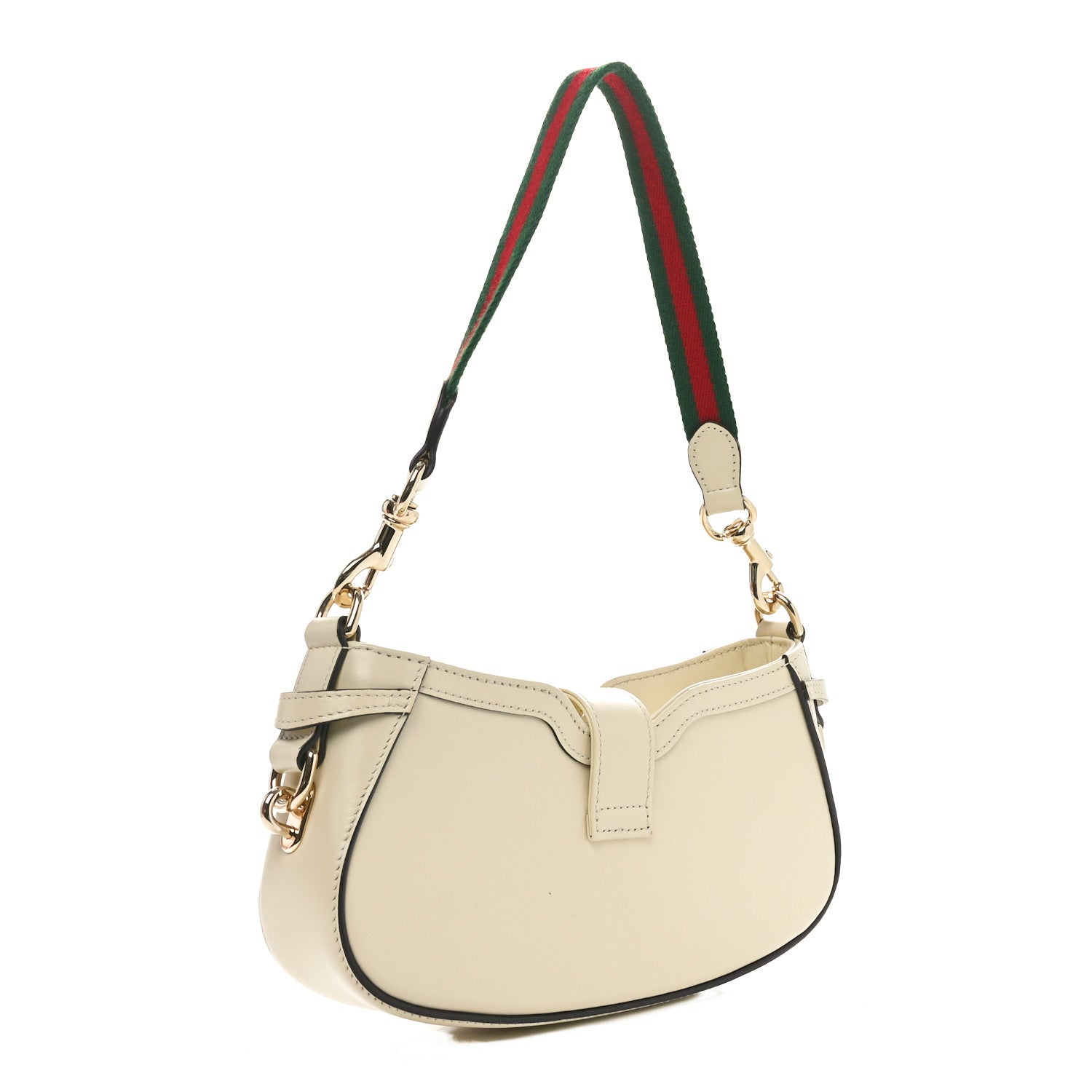Gucci Calfskin Mini Moon Side Shoulder Bag Ivory