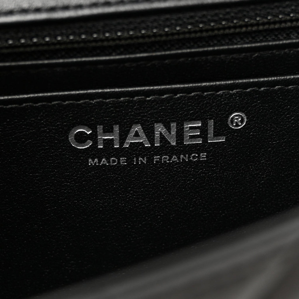 Chanel Lambskin Quilted Mini Rectangular Flap Black