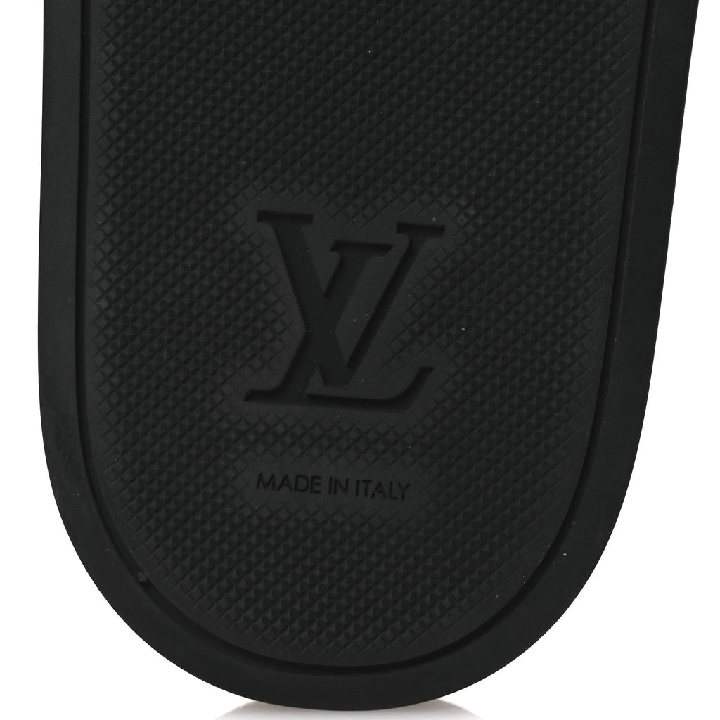 Louis Vuitton Damier Graphite Mens Waterfront Slide Sandal 9 Black