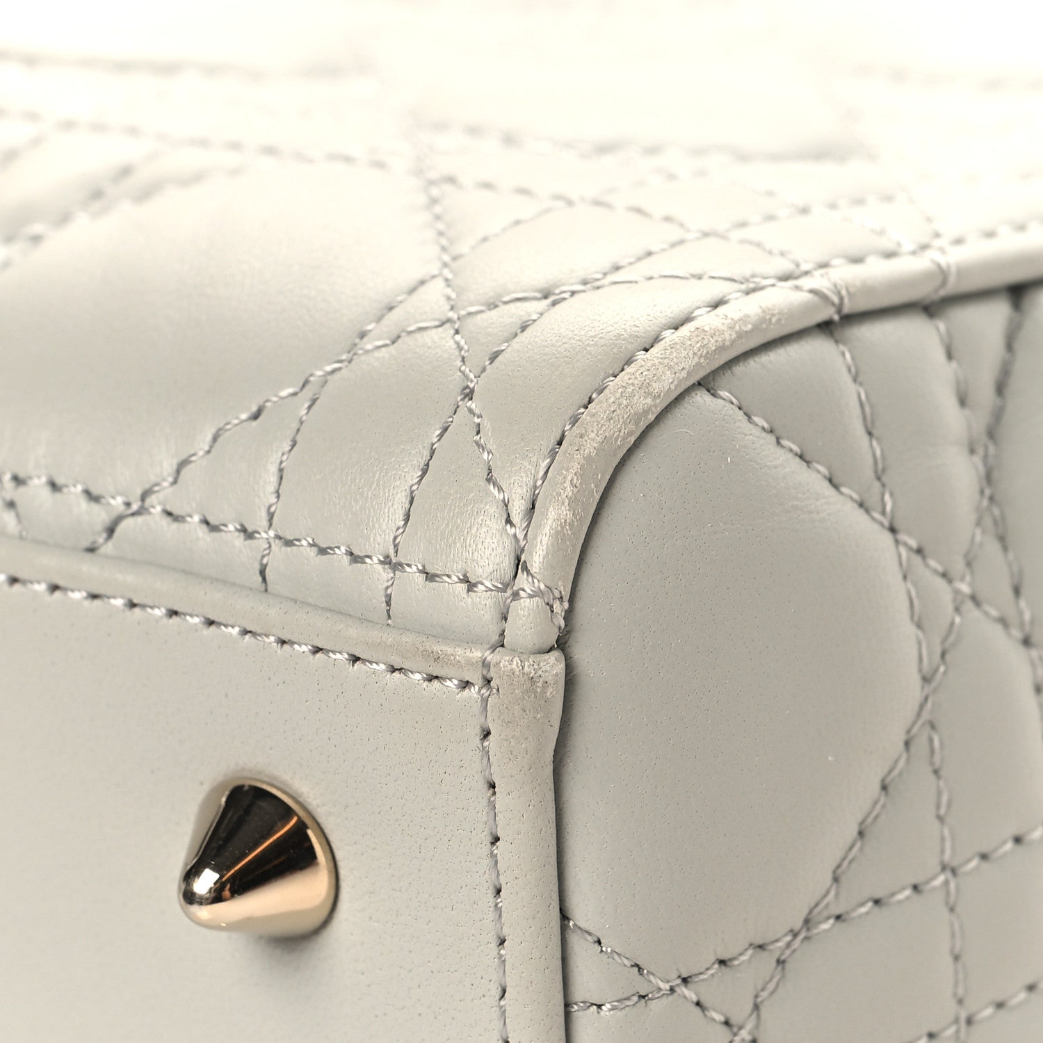 Christian Dior Lambskin Cannage Medium Lady Dior Grey