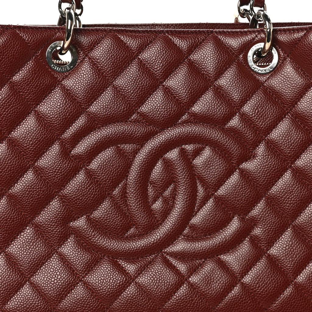 Chanel Caviar Quilted XL Grand Shopping Tote GST Dark Burgundy