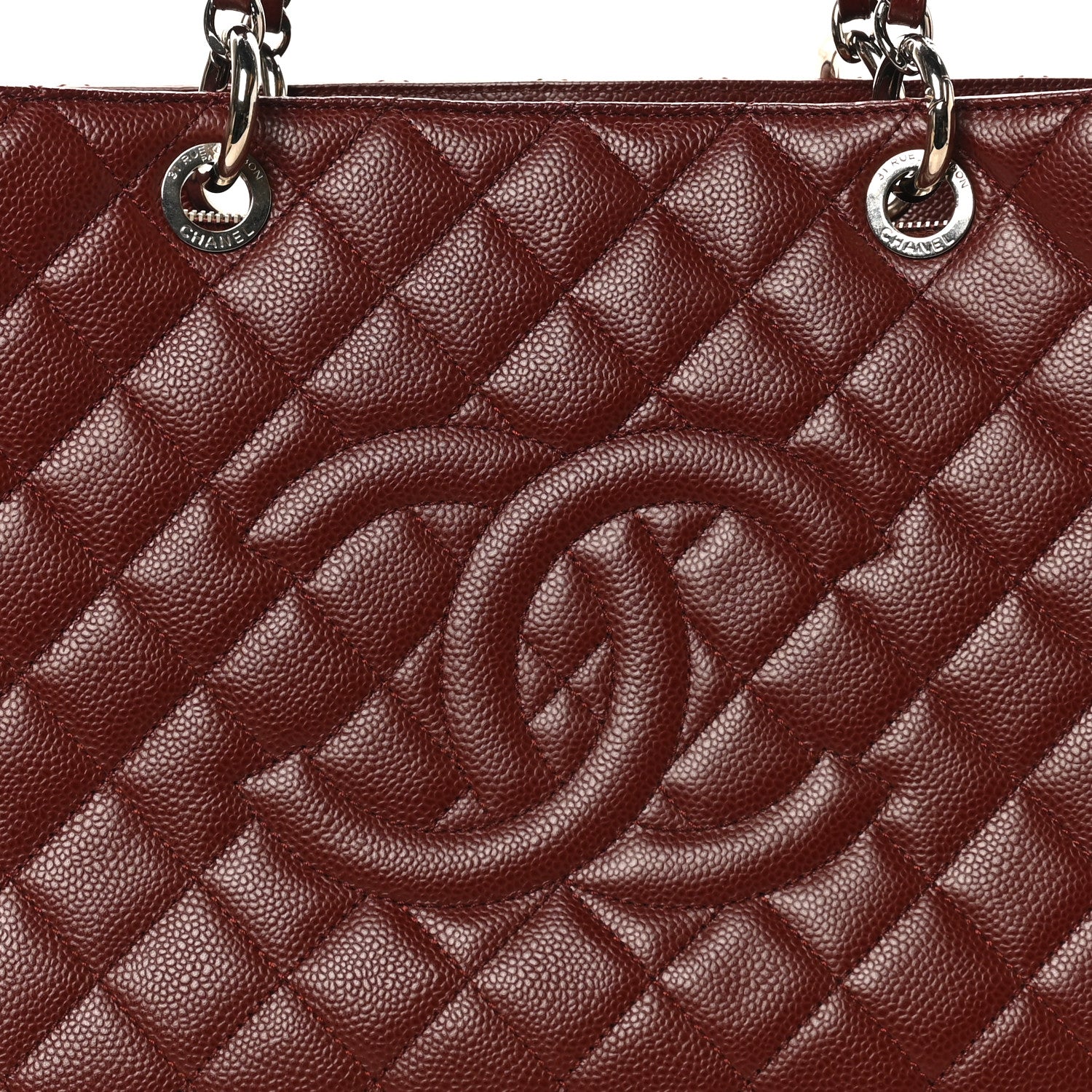 Chanel Caviar Quilted XL Grand Shopping Tote GST Dark Burgundy