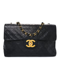 Chanel Lambskin Quilted XL Jumbo Single Flap Black