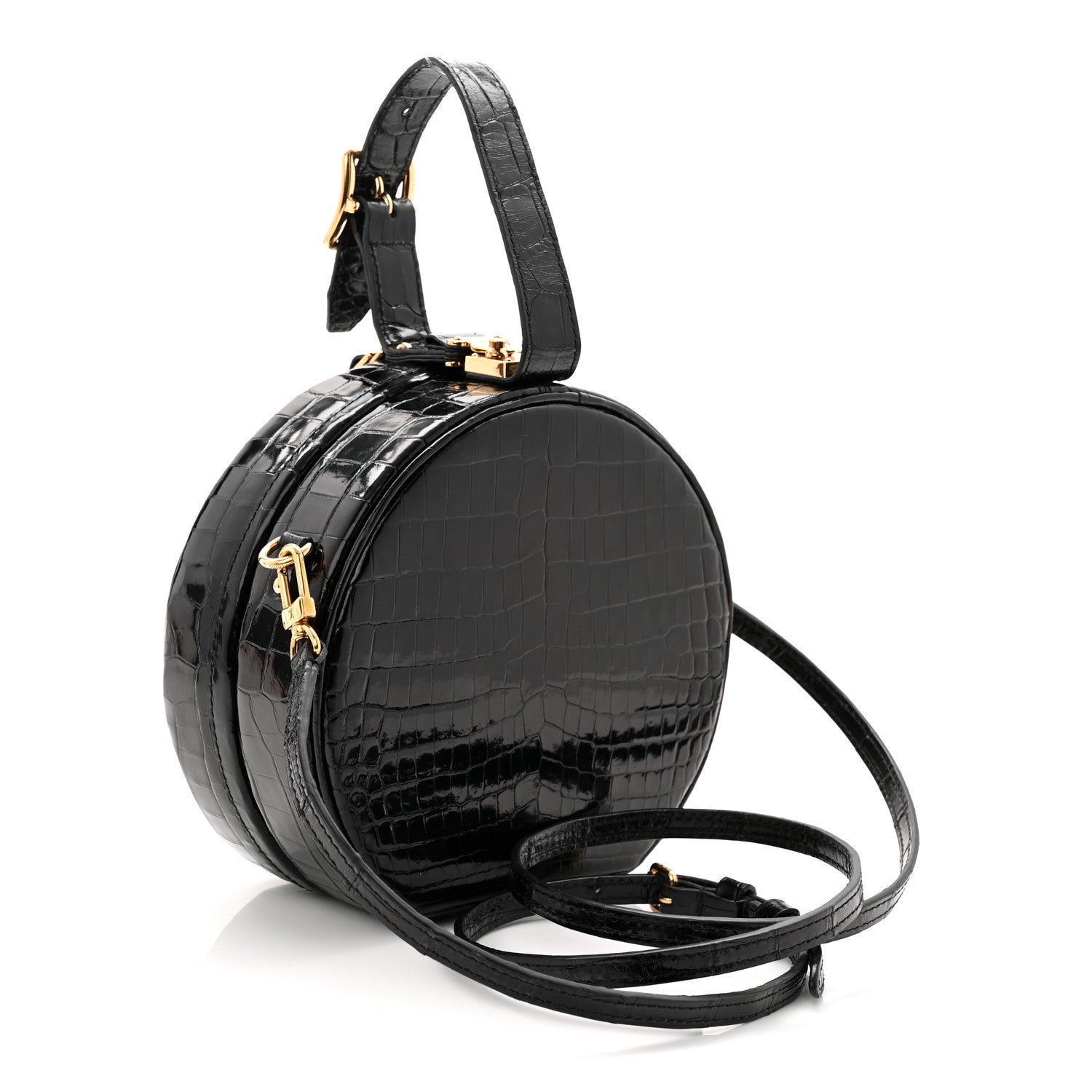 Louis Vuitton Crocodile Petite Boite Chapeau Black