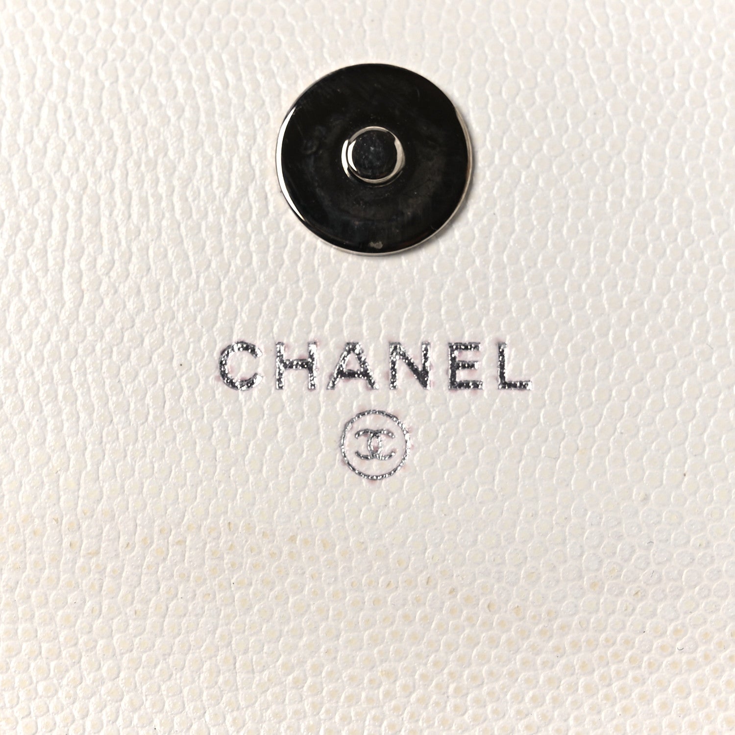 Chanel Caviar Quilted My Everything Belt Flap Card Holder White