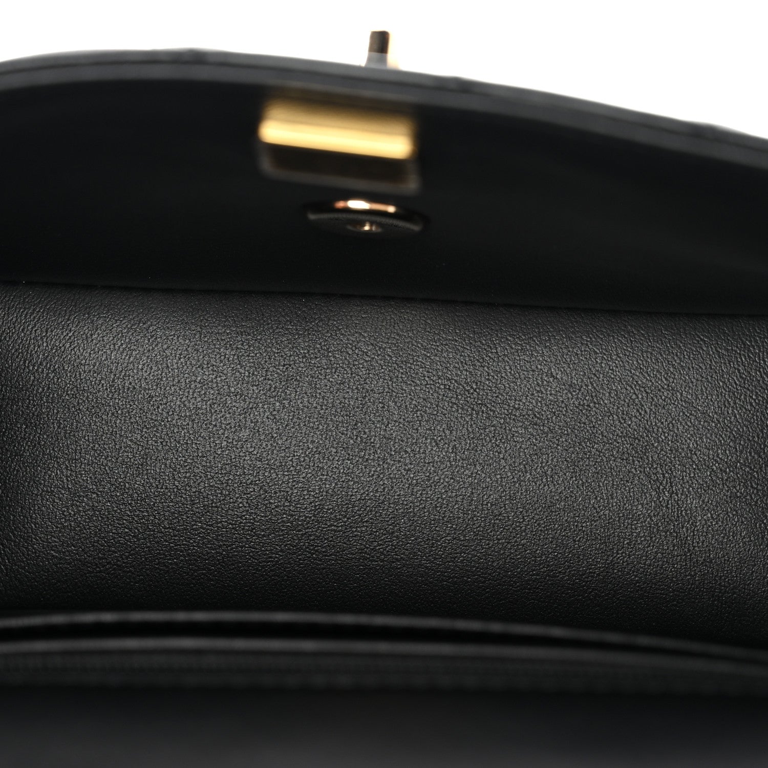 Chanel Lambskin Quilted Mini Top Handle Rectangular Flap Black