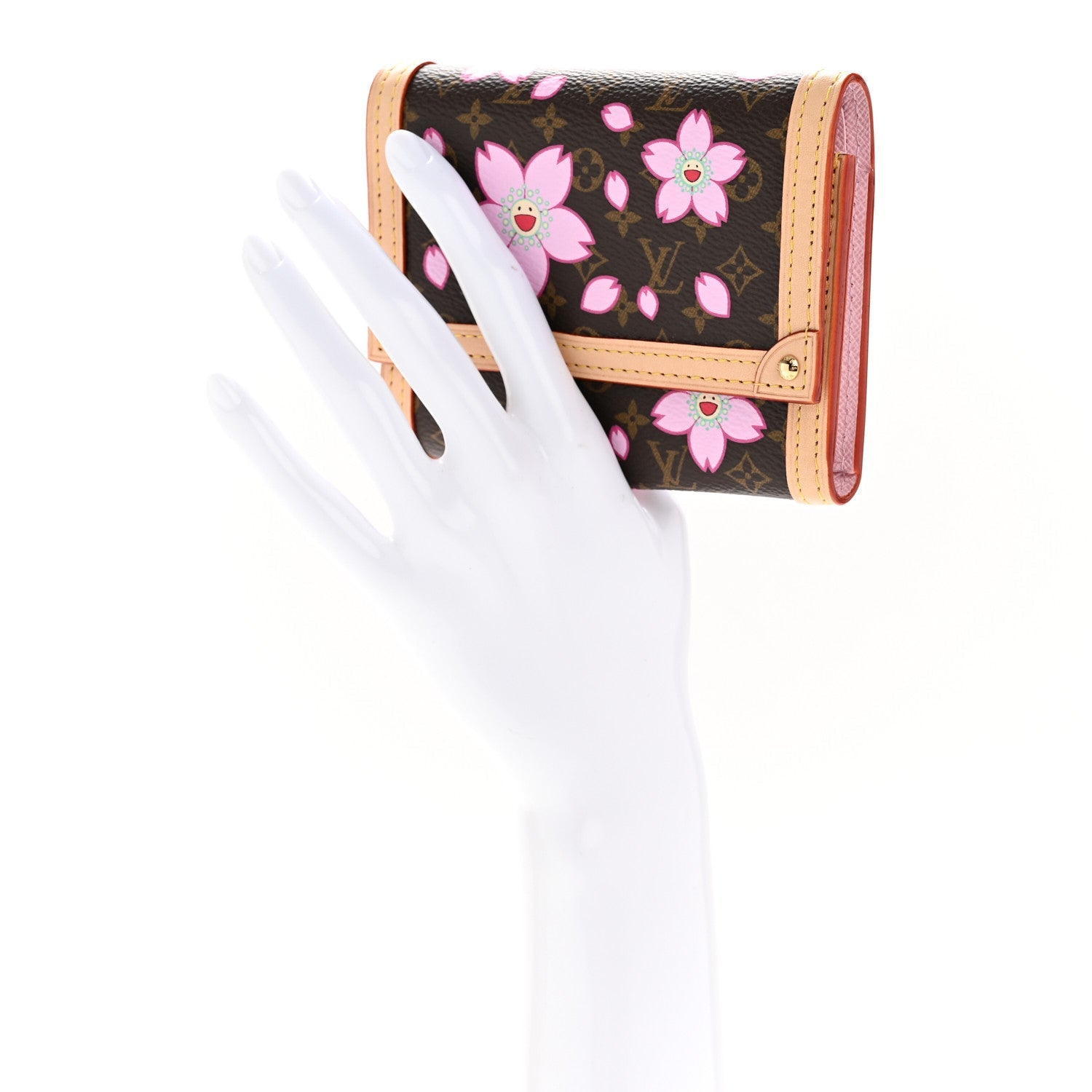 Louis Vuitton LV X TM Monogram Cherry Blossom Victorine Wallet Sakura Brown