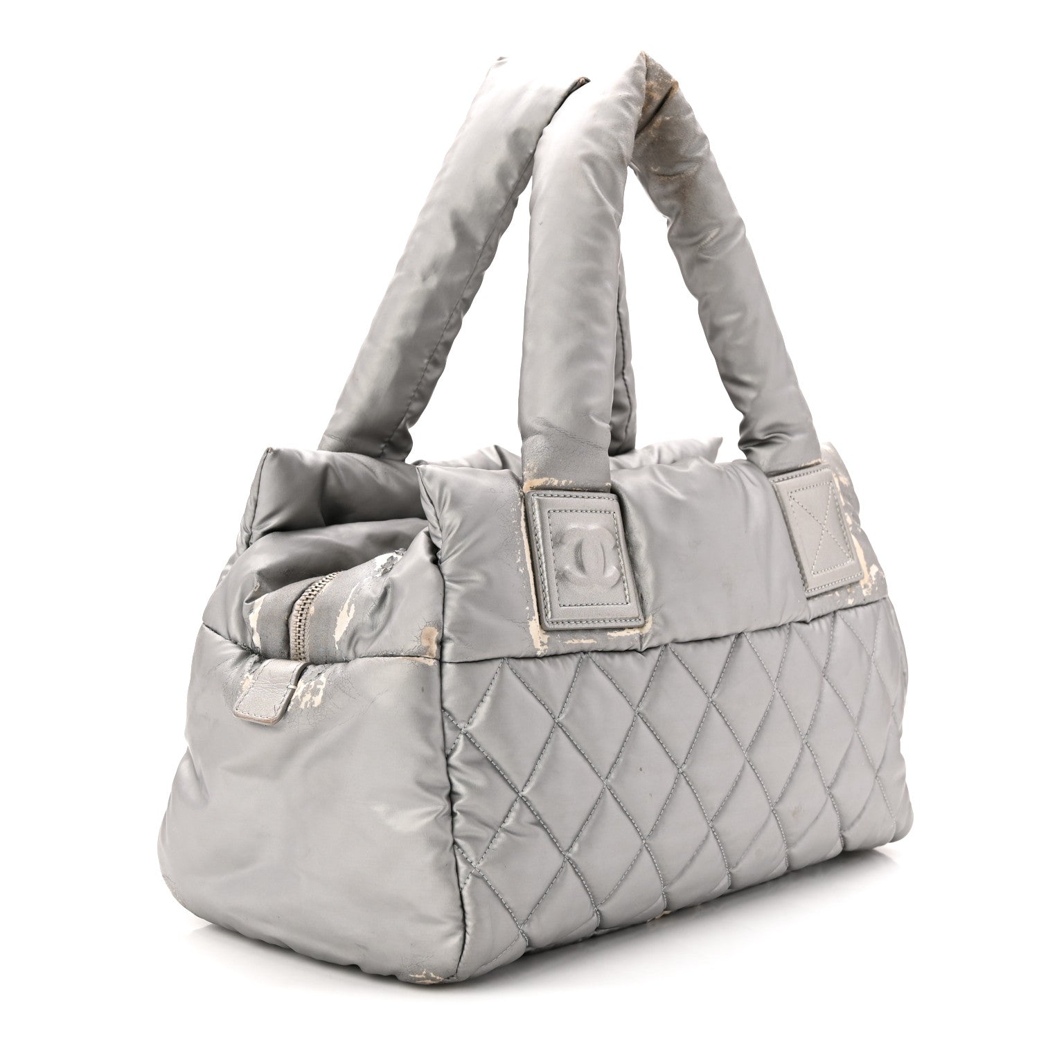 Chanel Nylon Coco Cocoon Zipped Tote Silver