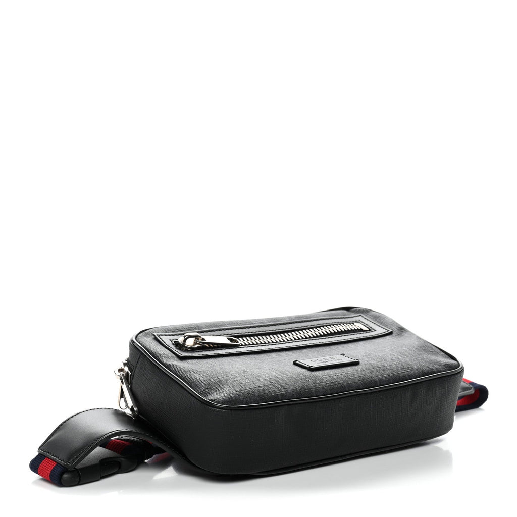 Gucci Soft GG Supreme Monogram Web Belt Bag Black Grey