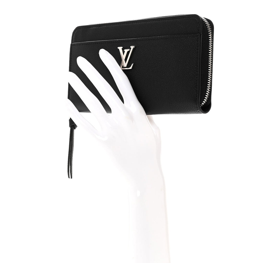 Louis Vuitton Calfskin Zippy Lockme Wallet Black