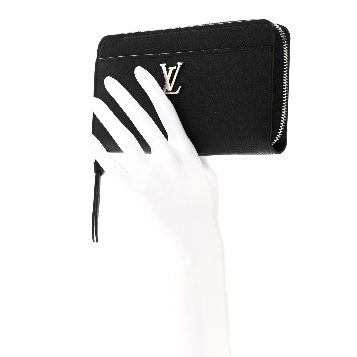 Louis Vuitton Calfskin Zippy Lockme Wallet Black