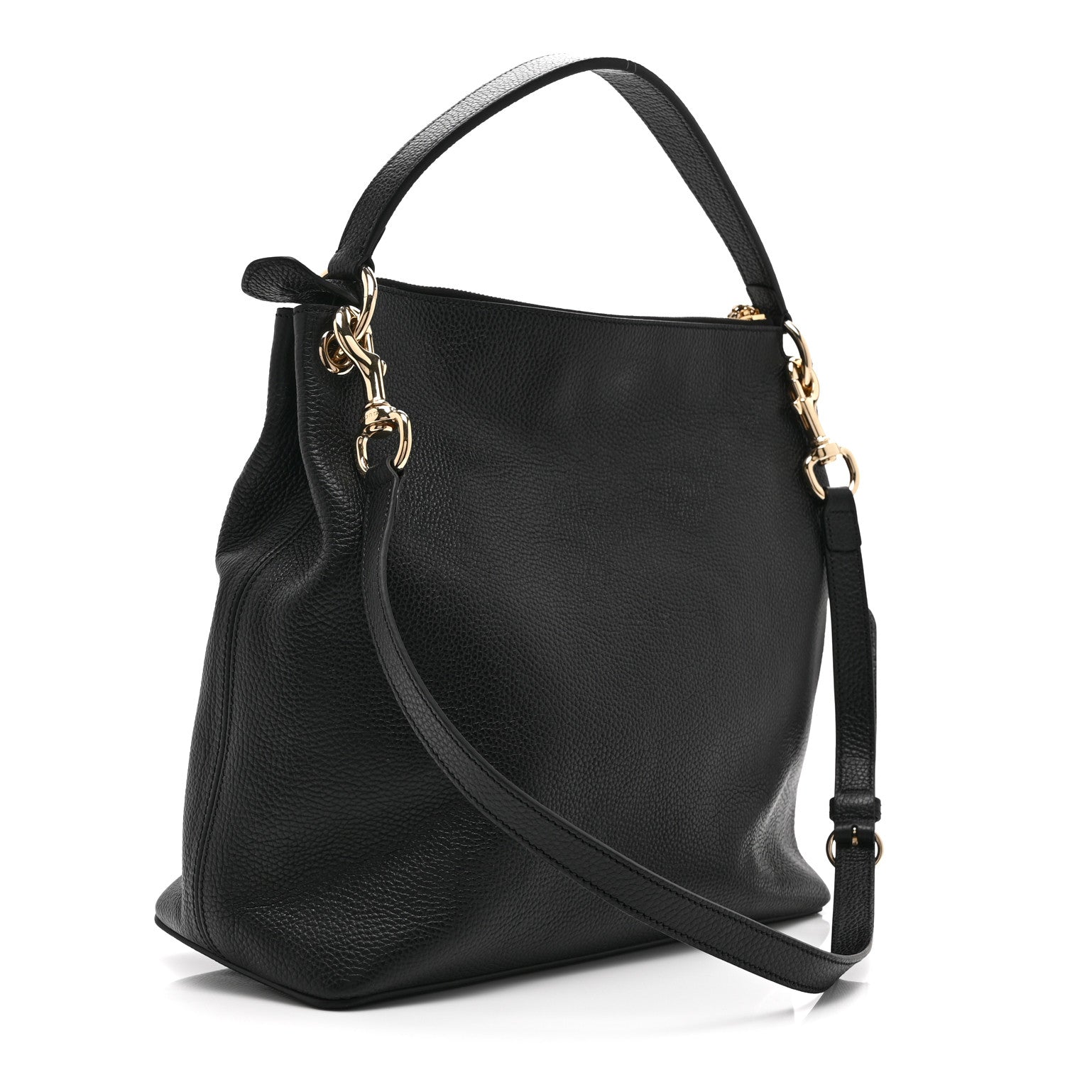 Gucci Pebbled Calfskin Large Soho Hobo Black
