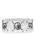 Gucci Sterling Silver GucciGhost Hamlet Skull Band Ring 53 6.5