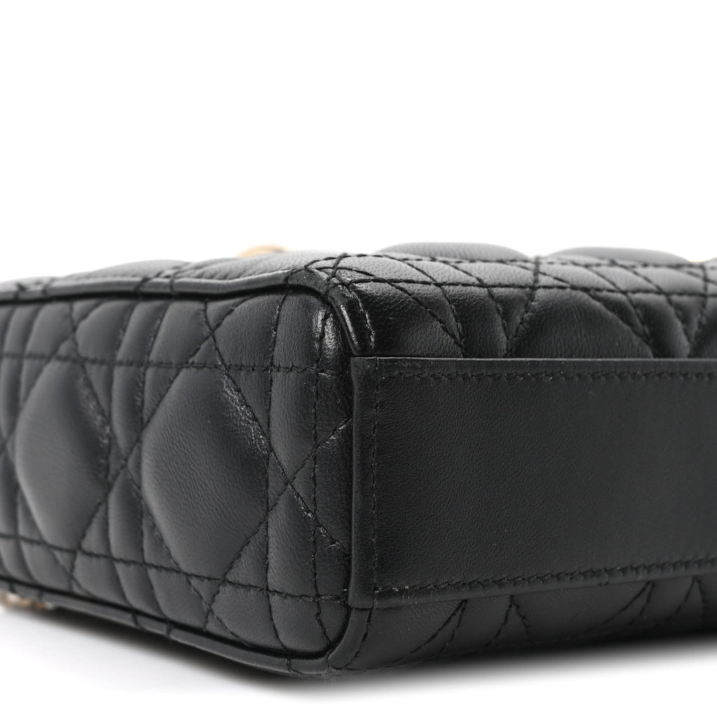 Christian Dior Lambskin Cannage Medium Lady D-Joy Black