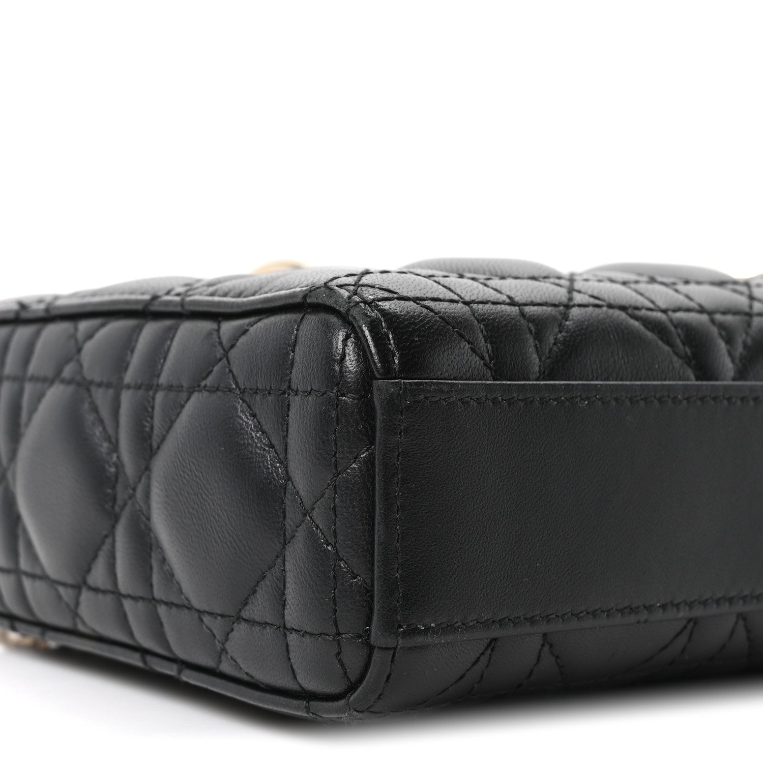 Christian Dior Lambskin Cannage Medium Lady D-Joy Black