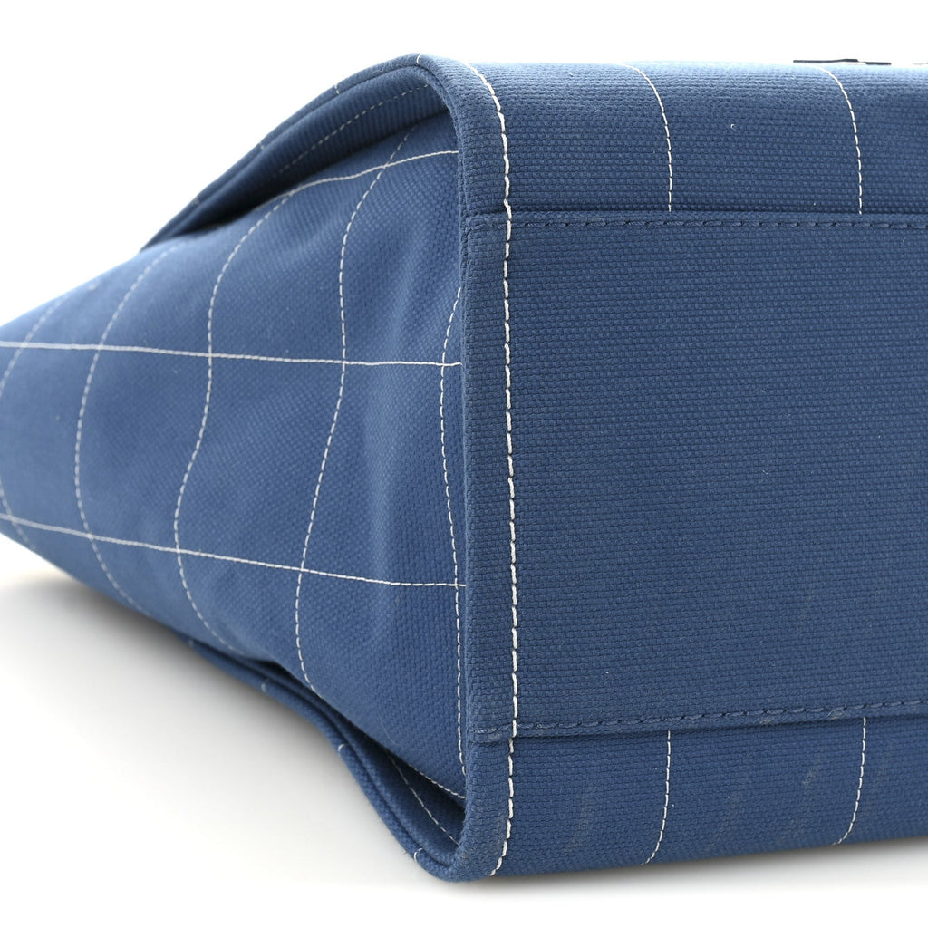 Chanel Cotton Medium Deauville Tote Blue White